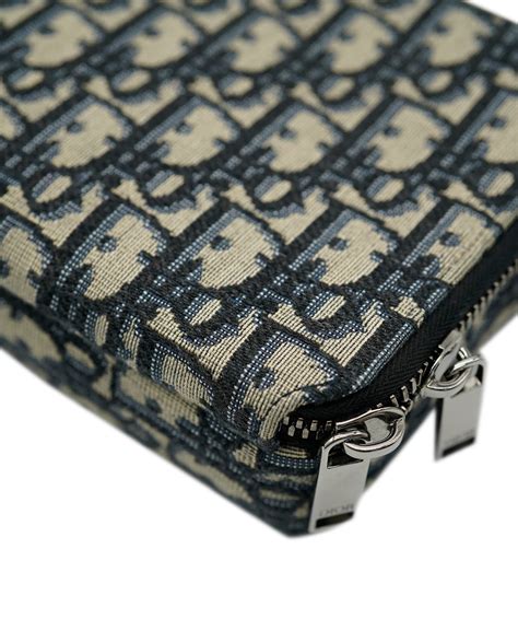 black dior oblique jacquard pouch